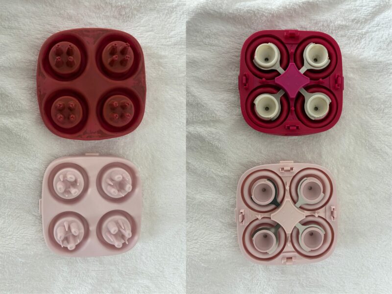 パナソニック頭皮エステ（EH-HE99-RP）用アタッチメントの表面と裏面の比較。かっさと通常ブラシの構造が一目でわかる写真。