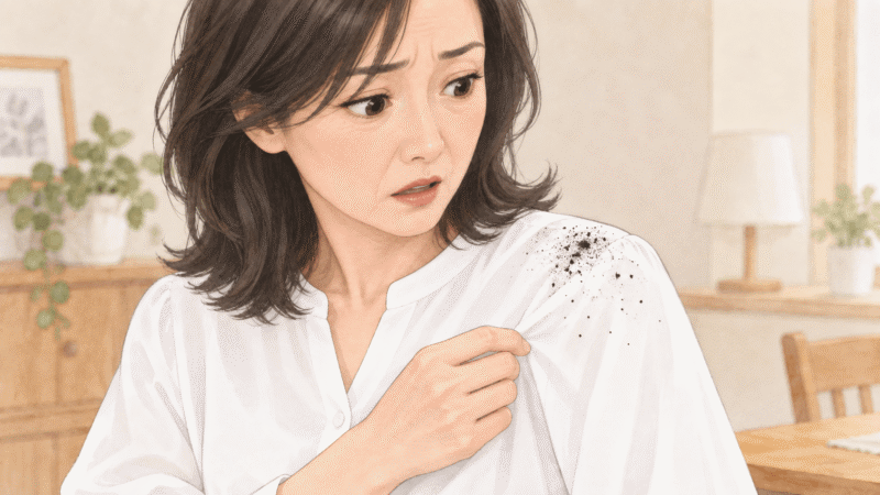 レディーストップシェード パウダーヘア【薄毛パウダーの落とし穴①】粉が落ちて白い服が悲劇になった話