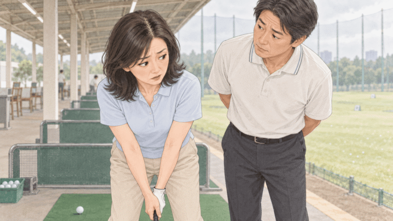 レディーストップシェード パウダーヘア【薄毛パウダーの落とし穴②】近距離は危険!ゴルフスクールでの気まずい視線