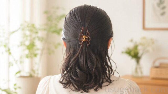 薄毛の分け目を髪で隠す方法・夏のスプレーなし簡単ヘアアレンジ