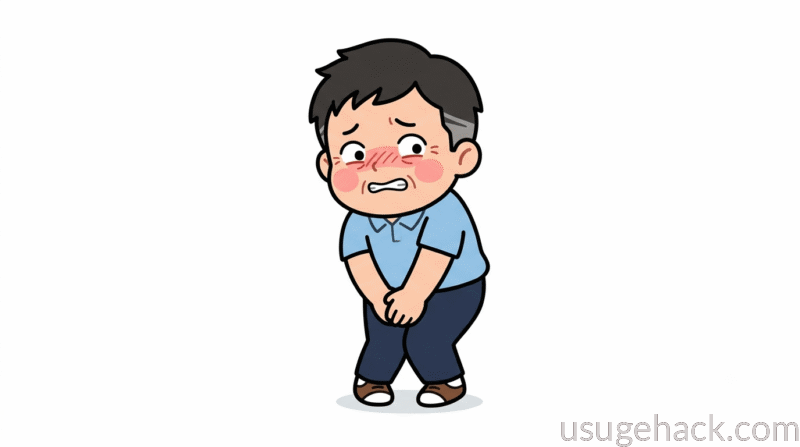 男性がちょっと恥ずかしそうにしているイラスト