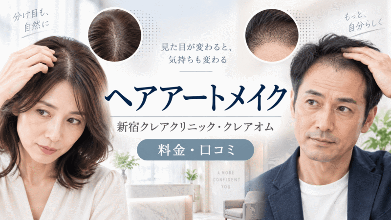 新宿クレアクリニック・クレアオムのヘアアートメイク評判｜料金と口コミからわかる薄毛カバーの実力